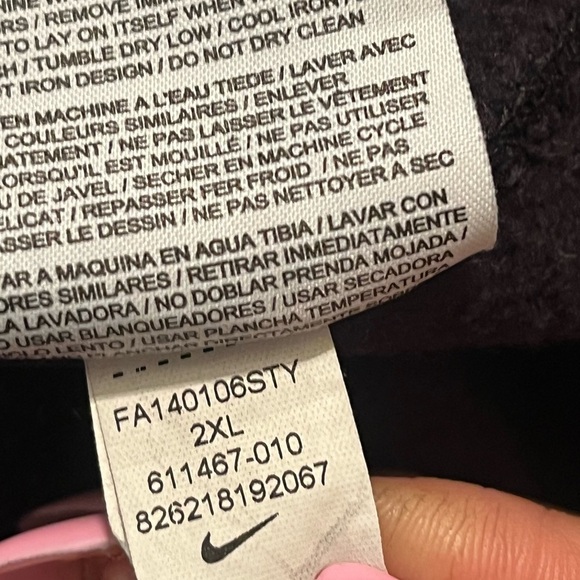 Vtg Nike Blue Tag Swoosh Sweatshirt Crewneck Black Men Sz XXL 611467-010 - Picture 5 of 8